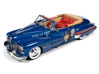 Cadillac Convertible 1947 Monopoly with Resin Figure, Blue & Red Auto World 1:18